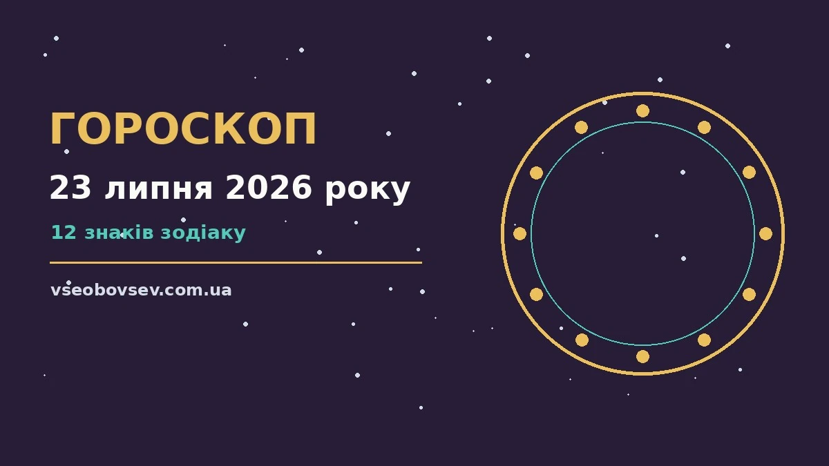 Щоденний гороскоп на 23 липня 2026 року: робота, фінанси, стосунки