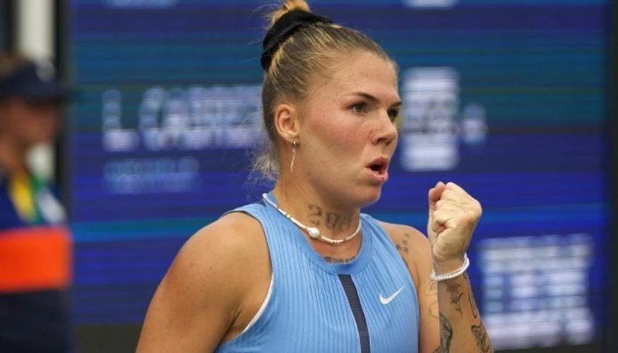 Олександра Олійникова під час виступів на турнірі WTA 250 у Гамбурзі