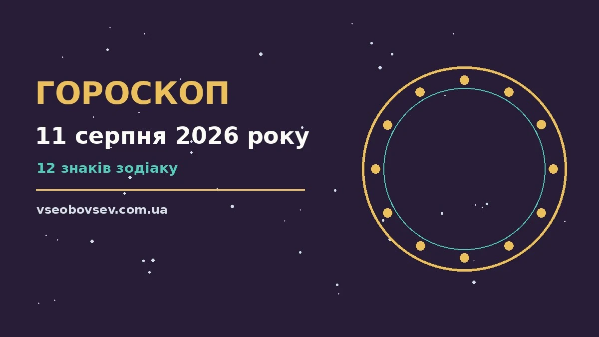 Щоденний гороскоп на 11 серпня 2026 року: фінанси, робота, кохання для дванадцяти знаків зодіаку