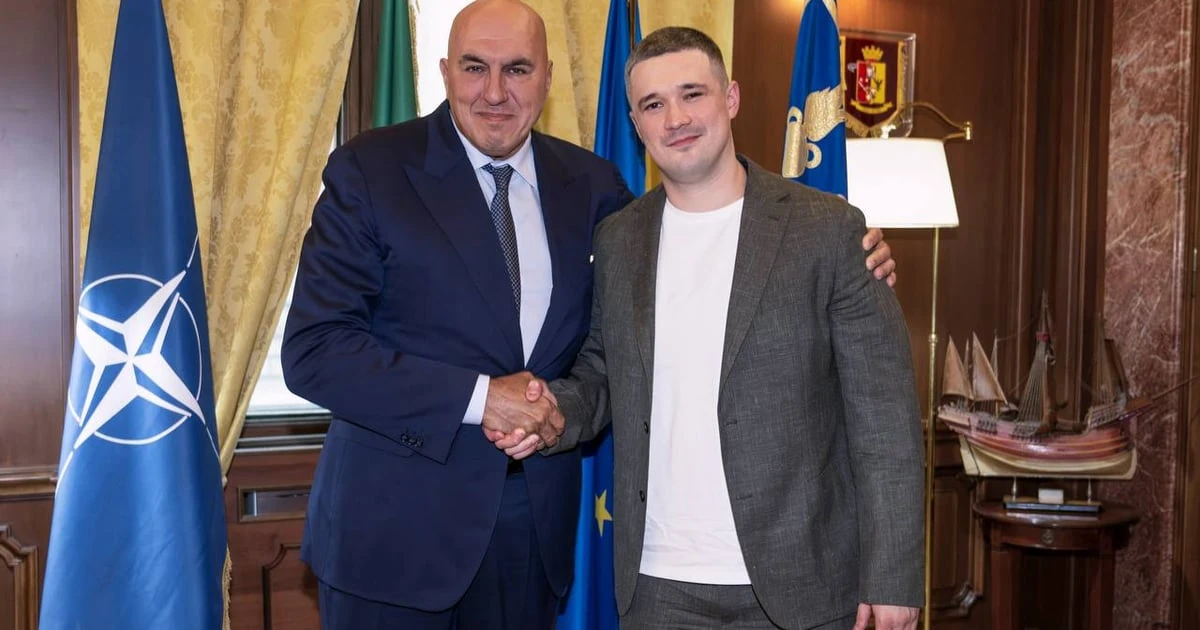 Михайло Федоров і Гвідо Крозетто під час зустрічі в Риму 28 серпня 2026 року