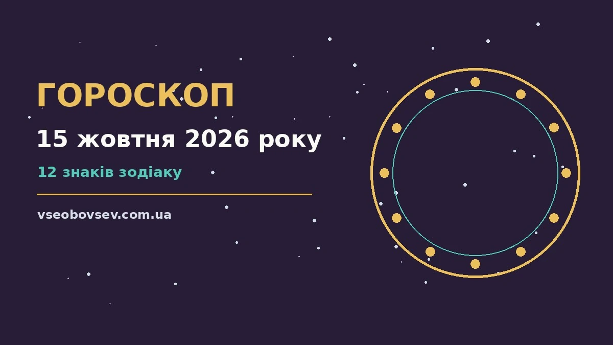 Гороскоп на 15 жовтня 2026 року: ключові моменти дня для грошей і кохання