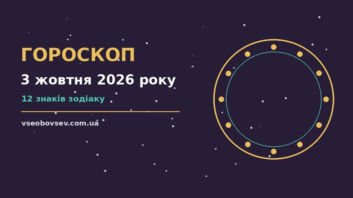 Гороскоп на 3 жовтня 2026 року: ключові моменти дня для грошей і кохання