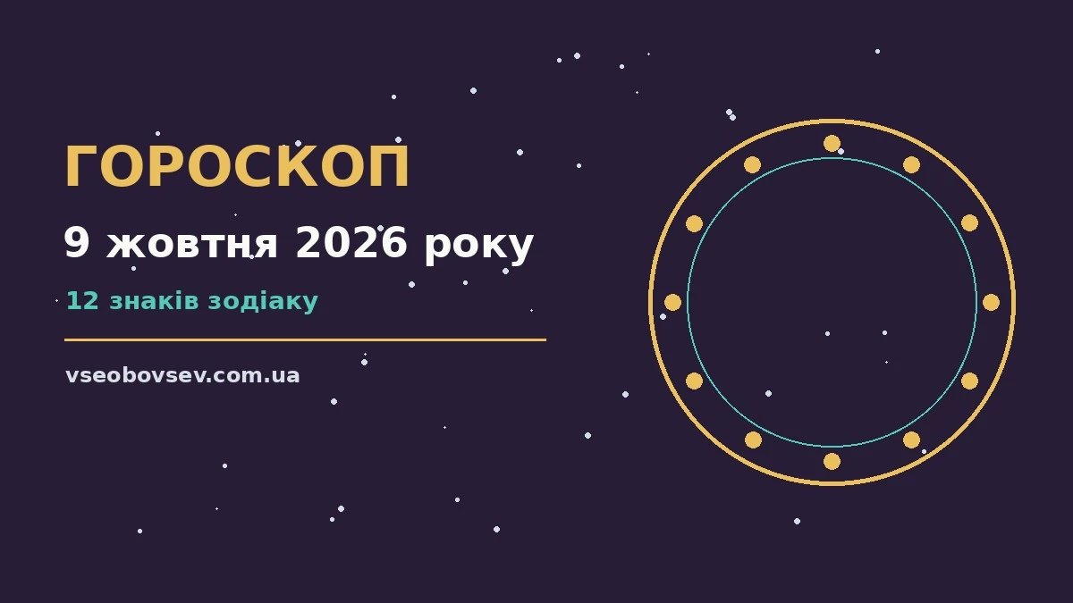 Гороскоп на 9 жовтня 2026 року: ключові моменти дня для грошей і кохання